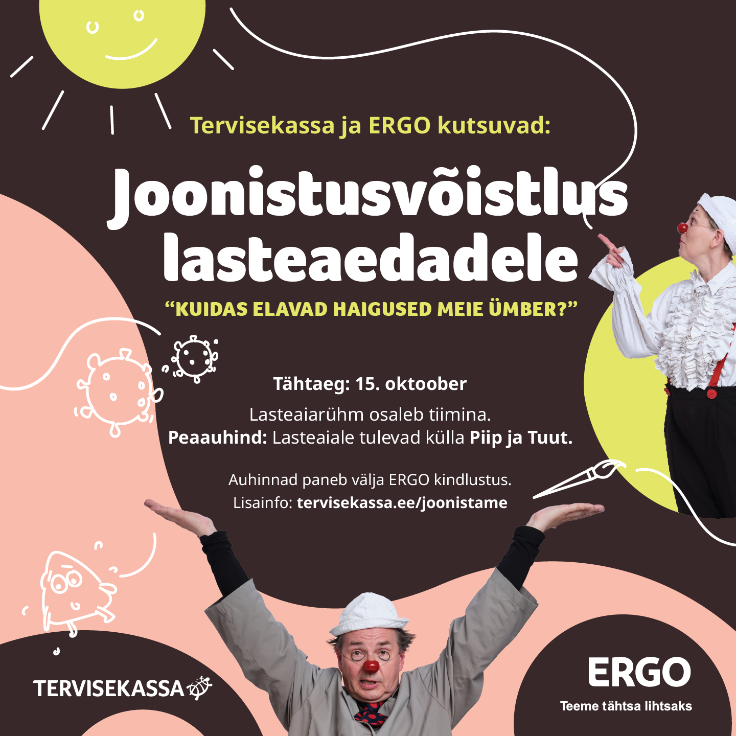 Lasteaialaste joonistusvõistlus „Kuidas elavad haigused meie ümber?“